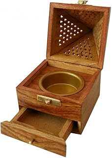 Brûleur d'encens pyramidal en bois