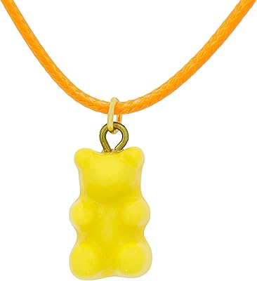 Fashion box collier cordon lola gummy bear orange/jaune/plaqué or, taille unique jaune, taille