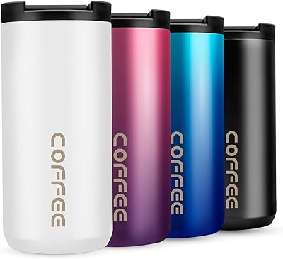 Tasse à café isolée à double paroi woodvib en acier inoxydable, 350 ml