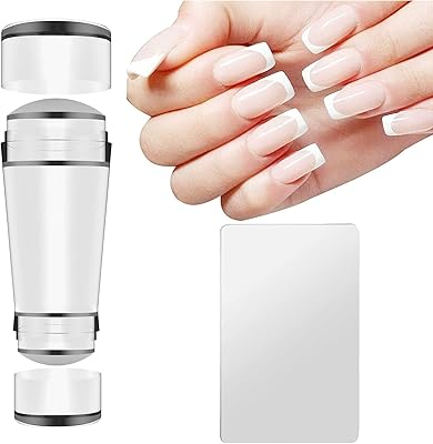 Tampon à ongles en silicone transparent double face arabest avec grattoir outil