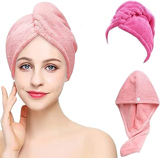 Serviette de séchage de cheveux sky touch, paquet de 2, bonnet de séchage