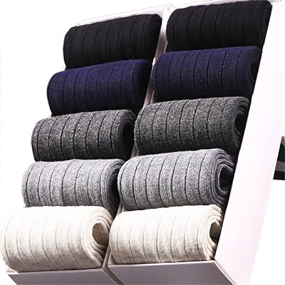 Zycare 10 paires de chaussettes en coton pour hommes, chaussettes noires pour hommes