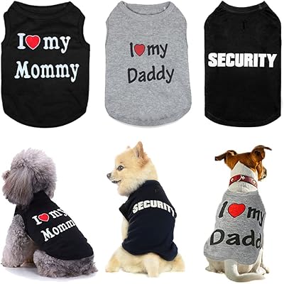 J'aime ma maman/maman papa/papa chemise pour chien joli cœur costume pour petits chiens