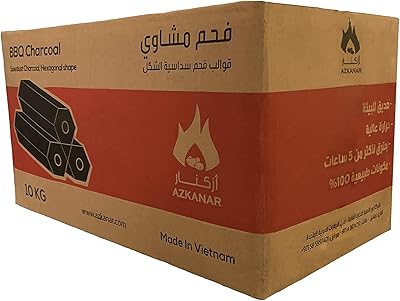 Briquettes de charbon de bois azcanar pour barbecue - 10 kg