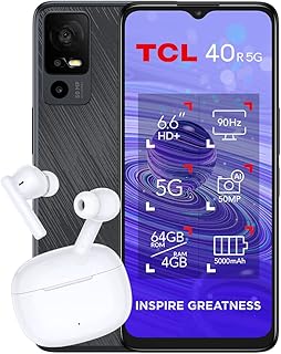 Smartphone tcl 40r 5g, 64 go + 4 go de ram, écran 6,6