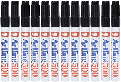 Stylo marqueur pour tableau blanc artline armk500bk, 12 pièces, noir