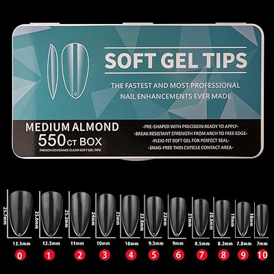 Bouts d'ongles en gel souple miocola, couverture complète, forme d'amande semi-mate avec cuticules