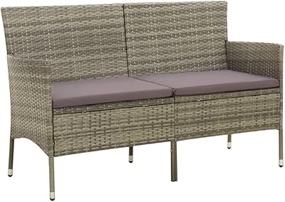 Canapé de jardin fidexcel 3 places avec coussin pour sièges d'extérieur, banc rembourré