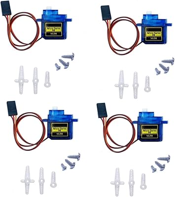 Servomoteur sg90 4 pièces micro servomoteur 9g pour bras de robot et hélicoptère