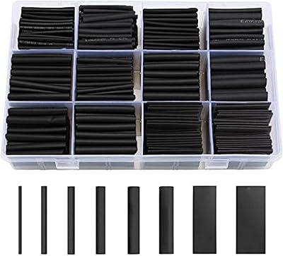 Ensemble de 625 gaines thermorétractables transparentes en aluminium 2:1 étui de rangement
