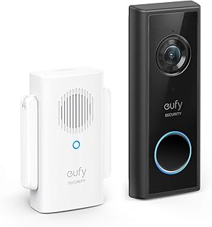 Kit de sonnette vidéo de sécurité wi-fi eufy, résolution 1080p, batterie de 120