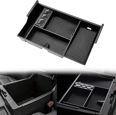 Plateau de rangement pour console centrale adapté pour toyota tundra 2007-2021, sequoia 2008-2021