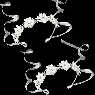 Bandeau à fleurs blanches pour mariage, bandeau de mariée, bandeau en strass, accessoires