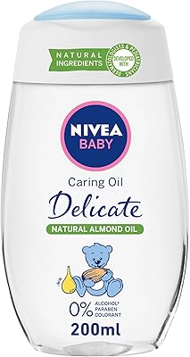 Huile pour bébé nivea delicate care, huile d'amande naturelle, 200 ml