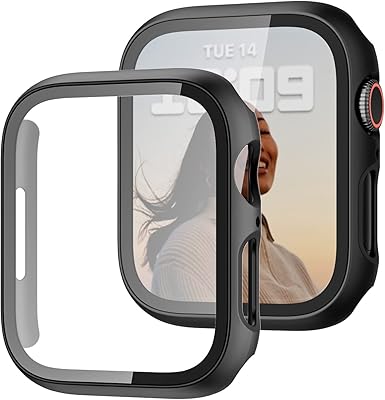 Boîtier en verre trempé avec protecteur d'écran en verre trempé pour apple watch