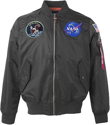 Blouson aviateur coupe slim à grande poche pour hommes, imprimé lettre drapeau national