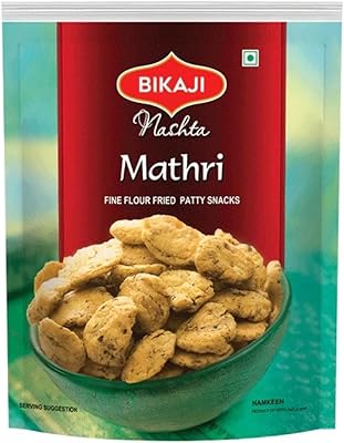 Bikaji nashta mathri sachet de 200 g | namkeen traditionnel croustillant et croquant