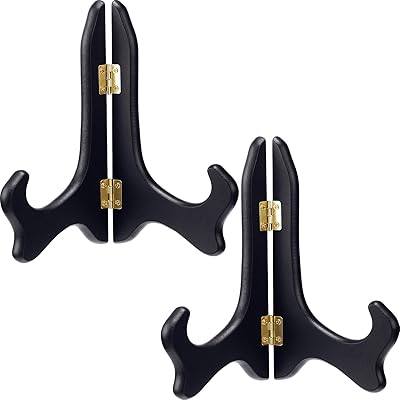 Présentoir en bois pour tatouage, couleur noire, lot de 2 pièces, support