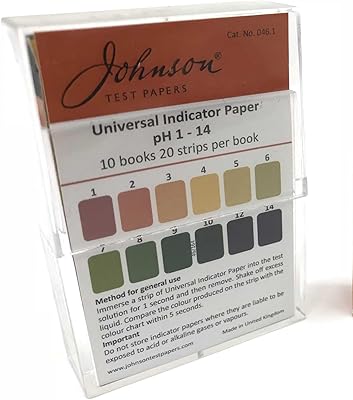 Papier test pour indicateur de ph universel johnson, 046.1, ph 1 à 14