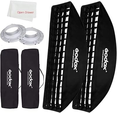 Godox tape softbox 9x35 pouces 22x90cm, softbox en maille nid d'abeille avec anneau