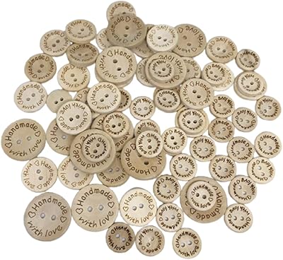 Wepetyo 300 pièces boutons en bois faits à la main, jolis boutons