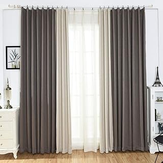 Rideaux occultants à épissure, rideau en lin plissé à isolation thermique pour chambre