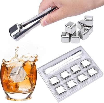 Cubes de glace réutilisables en acier inoxydable bocam, glaçons en acier inoxydable en métal, ensemble de glaçons en acier inoxydable recongelables. Diaytar : Parce que bien acheter, c'est économiser