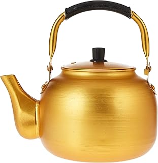 Bouilloire jaune 4l | à thé sur cuisinière bouilloire dorée karak de camping