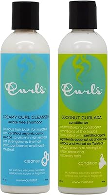 Shampoing nettoyant crémeux pour boucles et après-shampooing corlada à la noix de coco