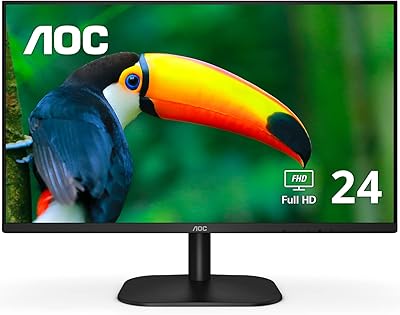 Moniteur ips fhd aoc 24b2xh, 24 pouces, 3 côtés, sans cadre, entrées hdmi