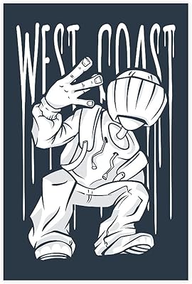 Kaoneso west coast guy hip hop geste de la main toile affiches rappeur
