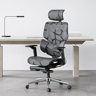 Chaise de bureau ergonomique hbada e3 dossier flexible et réglable pour soutien