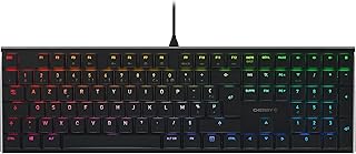 Clavier gaming mécanique filaire cherry mx 10.0n rgb, design français, couleur noir cherry