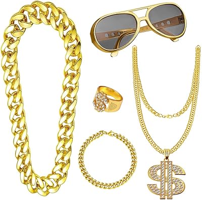 Ensemble de costumes de cosplay hip hop 5 pièces, accessoires de vêtements hip