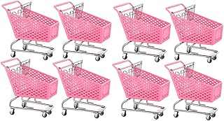 Gadpiparty 8 pièces mini panier gâteau jouet rose bureau petites choses mon panier articles choses aléatoires panier jouet miniature supermarché chariot petit chariot rose métal camion. Diaytar : Des prix mini pour un service maxi