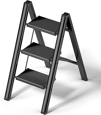 Échelle pliante à 3 marches en aluminium sunrise tabouret pédale large et léger