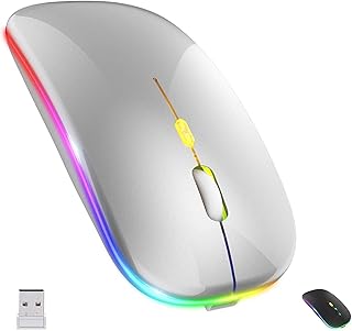 Souris sans fil rechargeable rvb silencieuse et fine 2,4 g, conception optique portable