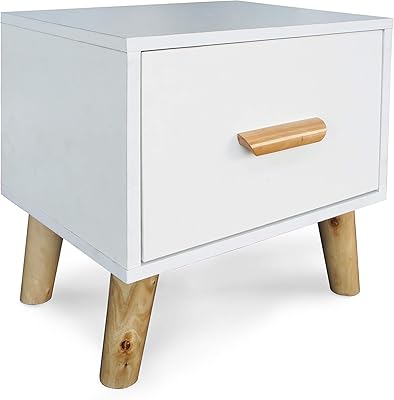 Mahmayi table d'appoint multifonctionnelle moderne en forme de d en bois avec 1/2