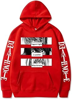 Sweat à capuche surdimensionné pour hommes death note anime top funny anime print unisexe cosplay cool sweatshirt noir vêtements hip hop top. Diaytar : Parce que bien acheter, c'est économiser