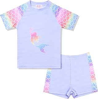 Maillot de bain deux pièces sirène licorne rushguard pour fille upf 50+