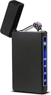 Briquet plasma à double arc sans flamme, coupe-vent, rechargeable par usb, avec indicateurs