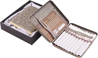 Boîte à cigarettes rétro en métal, 20 pièces, pince à ressort double face
