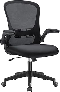 Chaise de bureau ergonomique formax avec accoudoirs pliables, chaise d'ordinateur pivotante en maille