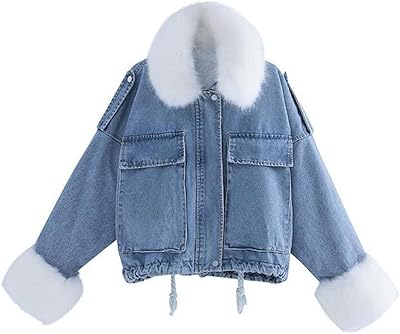 Wesbr manteaux pour femmes, veste en jean d'hiver haute pour femme, manteau à