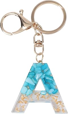 Porte-clés nobesti avec la première lettre de a, porte-clés de l'alphabet bleu