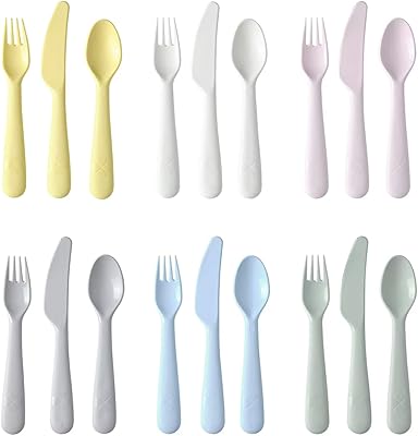 Ensemble de couverts ikea kalas sans bpa, 18 pièces, multicolore