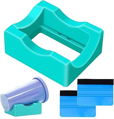 Revhq porte-gobelet en silicone avec trou intégré, porte-gobelet artisanal pour autocollants en vinyle