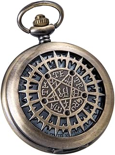 Figorosso montre de poche steampunk pour homme black butler antique creux à quartz