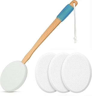 Applicateur de lotion de 45 cm avec 4 tampons - manche long pour un accès facile et une auto-application de la lotion pour le corps - brosse de bain pour hommes et femmes. Diaytar : L'excellence du service, la douceur des prix