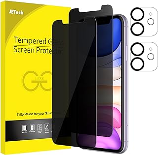 Protecteur d'écran de confidentialité geetech pour iphone 11 6,1 pouces avec protecteur d'objectif